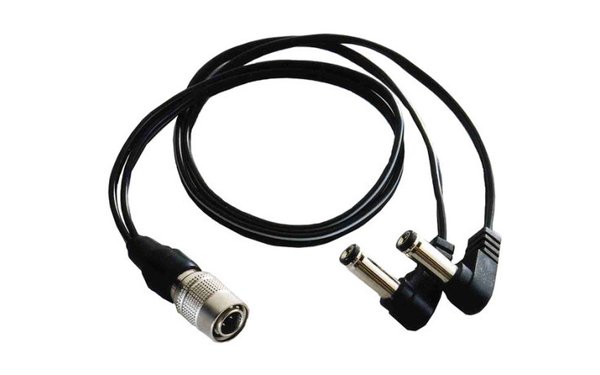 CABLE TECHNIQUES BB-BAG-24/2 DC power cable, HRS / 2x 2.1mm 90° coaxial plugs, 61cm
