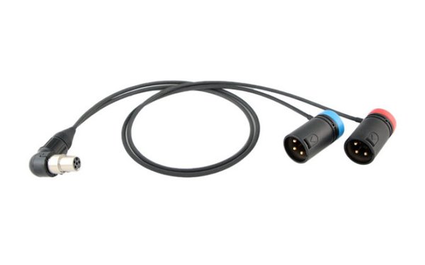 CABLE TECHNIQUES LPSR5PRR24 Y-cable, right angle TA5F to 2x low-profile LPXLR-3M, 61cm