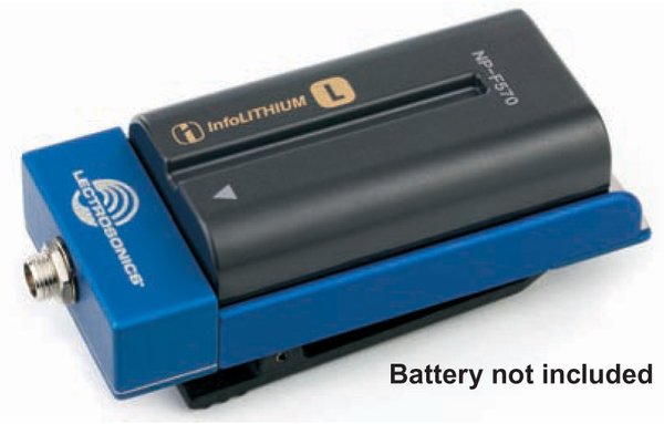 LECTROSONICS BATTSLED Sabot d'alimentation sur batterie NP ou L, sortie sur Coax verrouillable