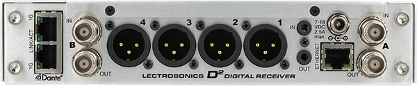 Lectrosonics DSQD-AES DSquare, D² 4 Channel Digital Receiver